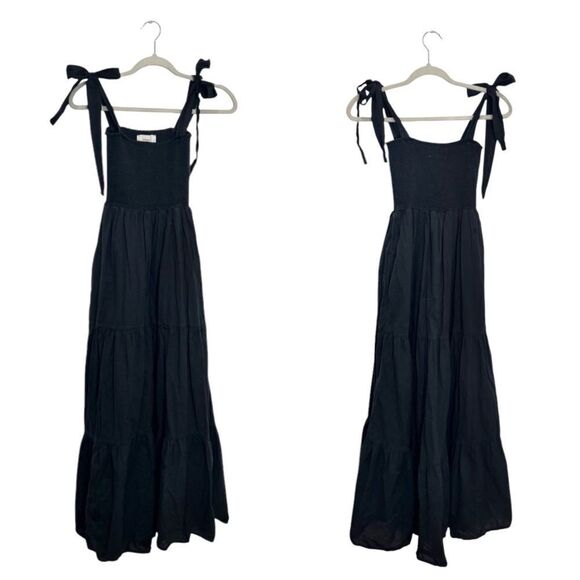 XIRENA LORRAINE smocked DRESS in black - Picture 8 of 12